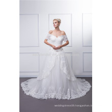 Beading sleeve sweetheart tule wedding dress